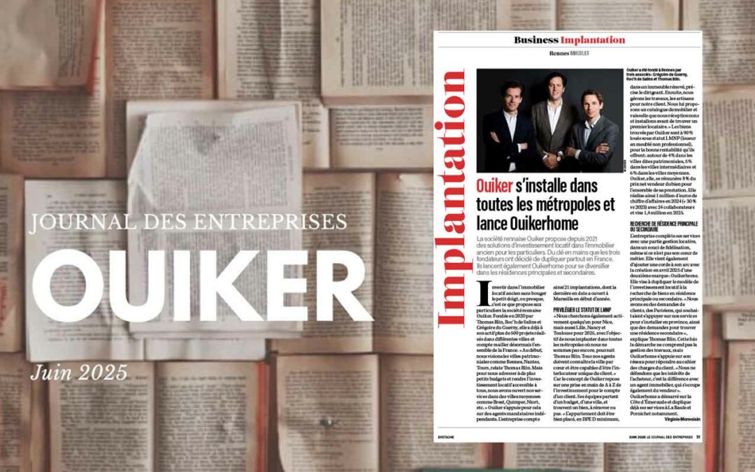 Ouiker dans le Journal des Entreprises !