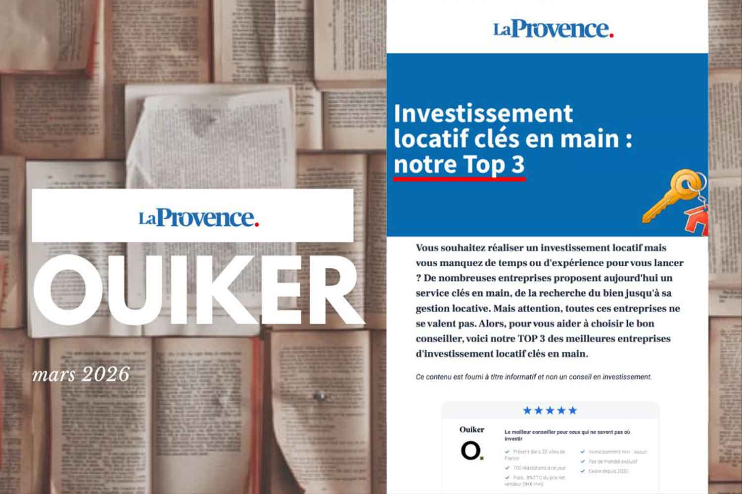 visuel-presse-ouiker-la-provence-mars-2026-web aperçu article la provence - TOP 3 meilleures solutions investissement locatif clés en main