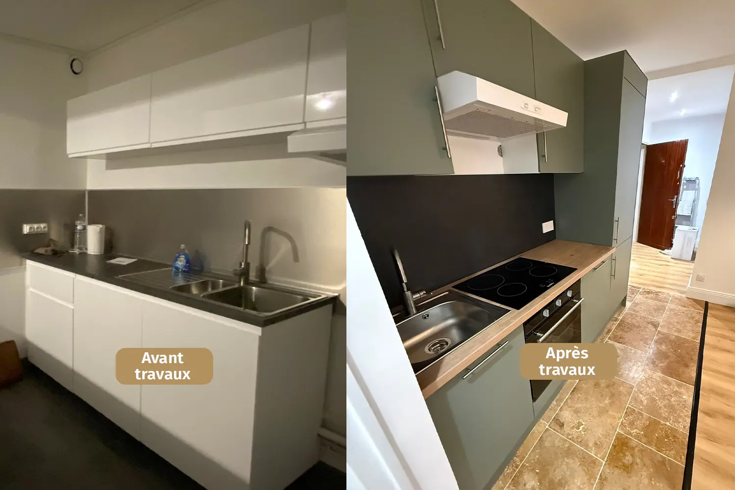 photo d'un appartement pour de l'investissement locatif à Orléans - comparatif avant et après travaux