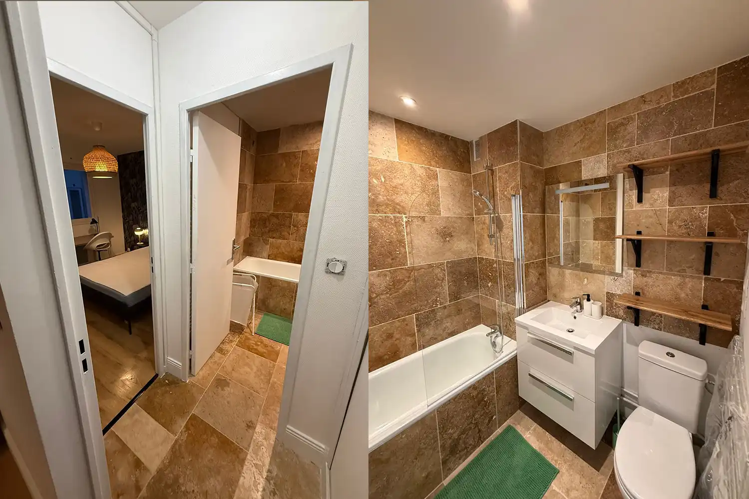 photo d'un appartement pour de l'investissement locatif à Orléans - comparatif avant et après travaux