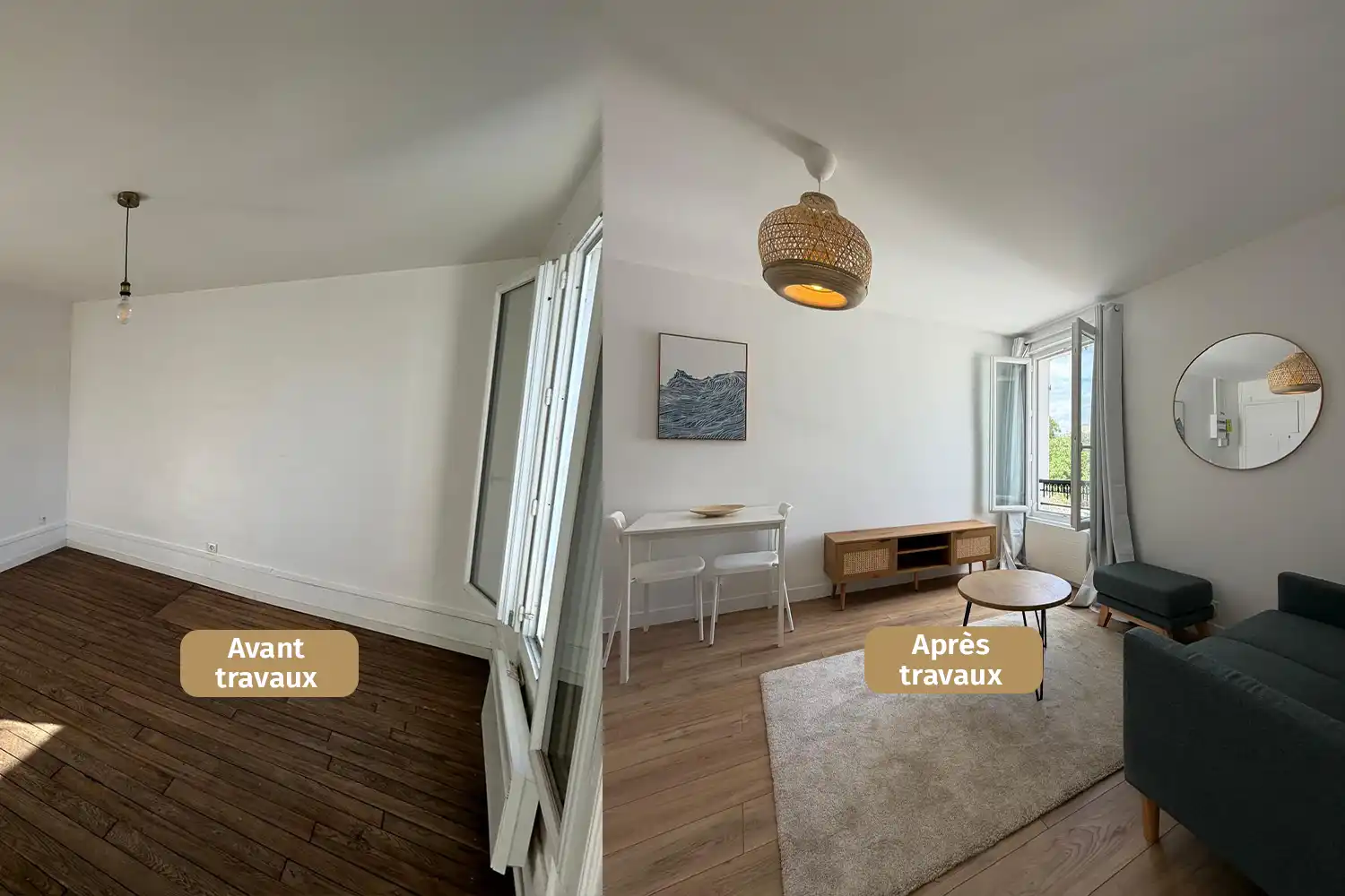 Photo d'une rénovation d'appartement pour un investissement locatif à Paris